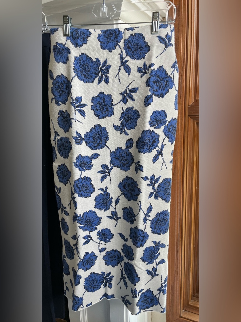 Ann Taylor Sweater Maxi Skirt with Periwinkle Floral Jacquard